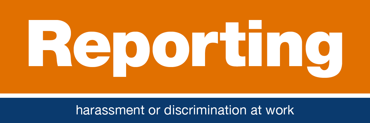 Title graphic reporting harassment